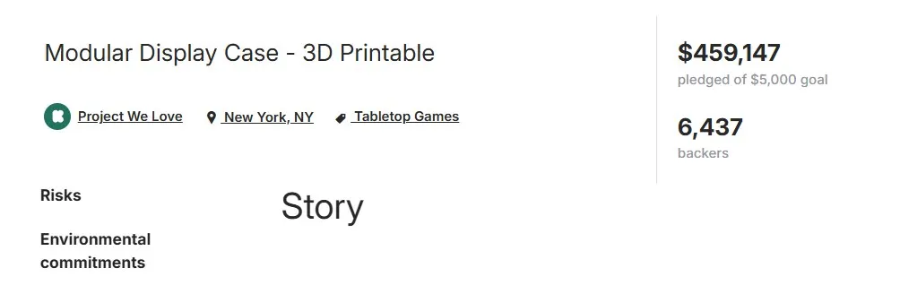 Crate 3D OMNI Kickstarter campaign page