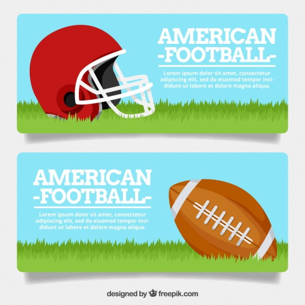 football-banners-with-helmet-and-ball