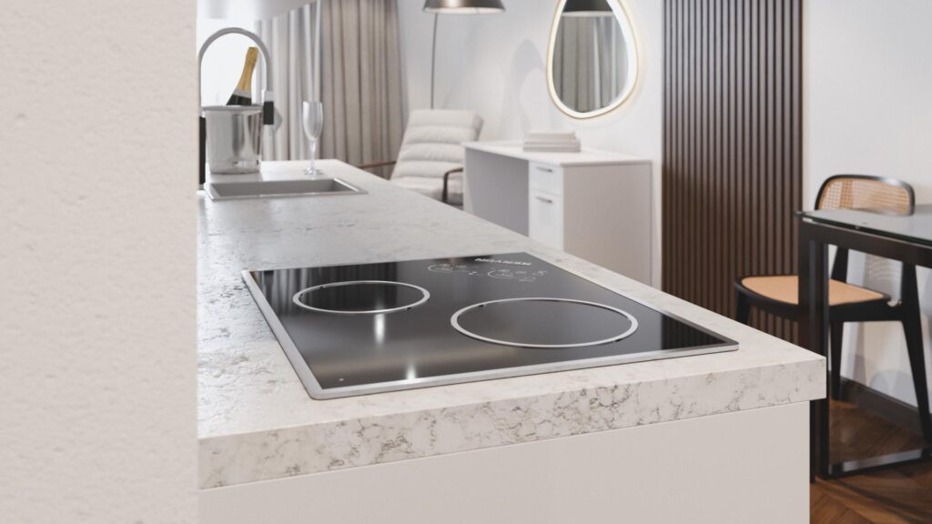 3D Still Render of a Cooktop in Hotel Scene - Kenyon