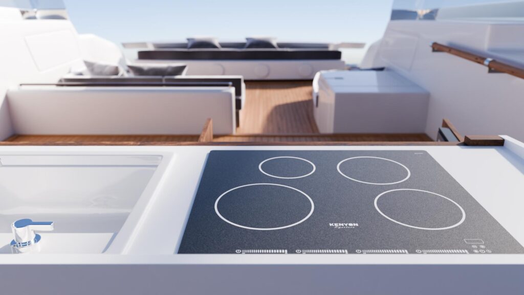 Kenyon Cooktops in a 3D Boat Scene - Still image renderings