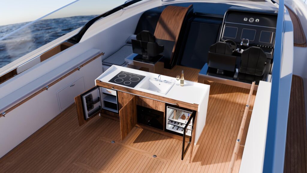 Kenyon Cooktops in a 3D Boat Scene - Still image renderings
