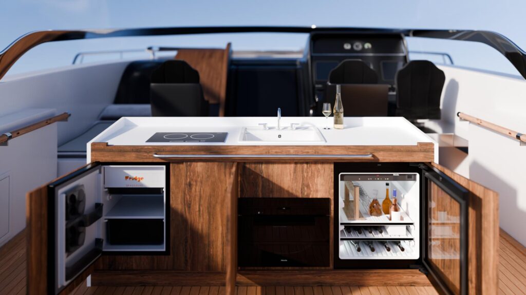 Kenyon Cooktops in a 3D Boat Scene - Still image renderings